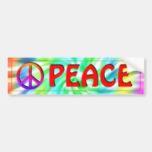 Peace Sign Stropdas-kleurstof Bumpersticker