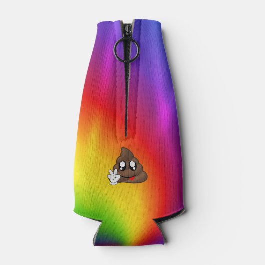 Peace Sign Stropdas- Kleurstofpoep Emoji Can/Bottl Flesjeskoeler (Achterkant)