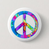 Peace Sign Summer Palette-Button Ronde Button 5,7 Cm (Voorkant)