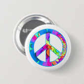 Peace Sign Summer Palette-Button Ronde Button 5,7 Cm (Voorkant /achterkant)