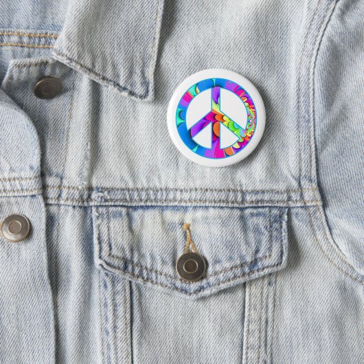 Peace Sign Summer Palette-Button Ronde Button 5,7 Cm (In situ)