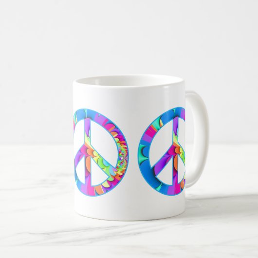 Peace Sign Summer Palette Coffee Mok (Voorkant rechts)