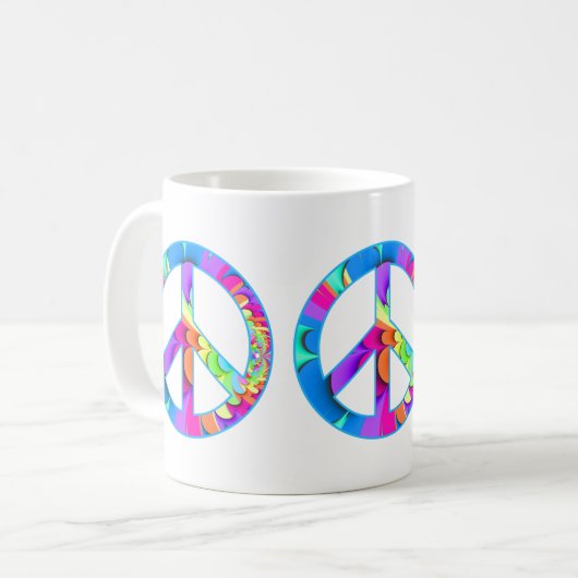 Peace Sign Summer Palette Coffee Mok (Voorkant links)