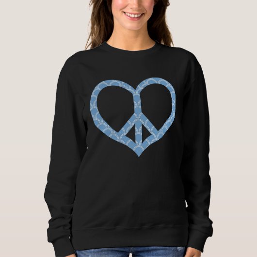 Peace Sign Symbol Heart Hippie 60s Freedom Retro W Trui (Voorkant)