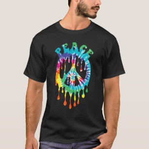 Peace Sign Tie Dye Colorful Hippie Retro Peace Sym T-shirt