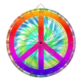 Peace Sign Tie Dye Design Dart Board Dartbord