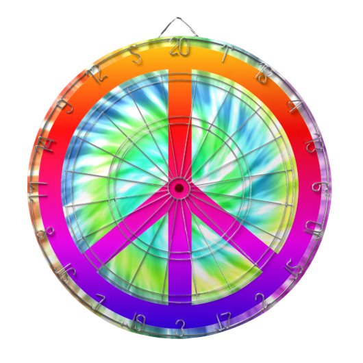 Peace Sign Tie Dye Design Dart Board Dartbord (Voorkant)