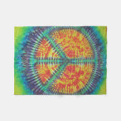 Peace Sign Tie Dye Fleece Deken (Voorkant (Horizontaal))