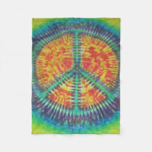 Peace Sign Tie Dye Fleece Deken