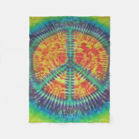 Peace Sign Tie Dye Fleece Deken (Voorkant)