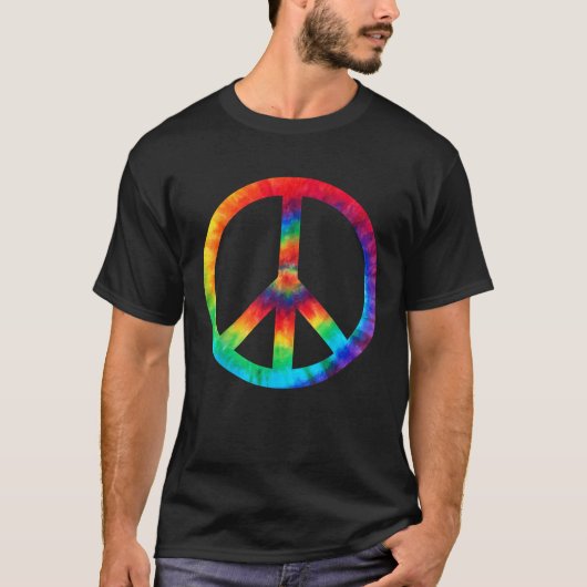 PEACE SIGN Tie Dye Hippies Kerstmis T-shirt (Voorkant)