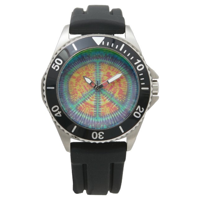 Peace Sign Tie Dye Horloge (Voorkant)