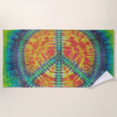 Peace Sign Tie Dye Strandlaken (Voorkant)