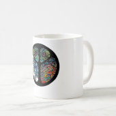 Peace Sign Tree Uil Kleurrijk ontwerp Koffiemok (Voorkant rechts)