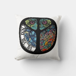 Peace Sign Tree Uil Kleurrijk ontwerp Kussen