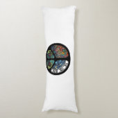 Peace Sign Tree Uil Kleurrijk ontwerp Lichaamskussen (Voorkant Verticaal)