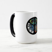 Peace Sign Tree Uil Kleurrijk ontwerp Magische Mok (Voorkant links)