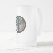 Peace Sign Tree Uil Kleurrijk ontwerp Matglas Bierpul (Voorkant rechts)