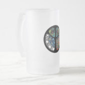 Peace Sign Tree Uil Kleurrijk ontwerp Matglas Bierpul (Voorkant links)