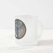 Peace Sign Tree Uil Kleurrijk ontwerp Matglas Koffiemok (Voorkant rechts)