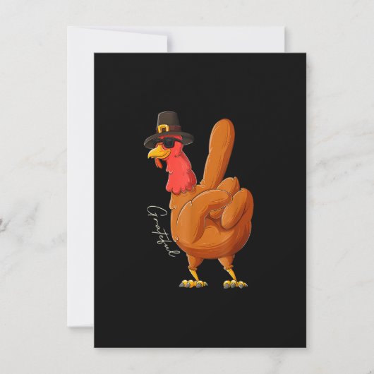Peace Sign Turkey Grateful Hand Cool Thanksgiving  Kaart (Voorkant)