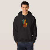 Peace Sign Turkey Hand Cool Thanksgiving Hippie Hoodie (Voorkant volledig)