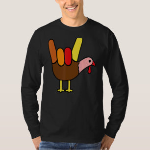 Peace Sign Turkey Hand Cool Thanksgiving Hippie me T-shirt