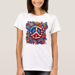 Peace Sign-USA-4 juli-Groovy T-shirt