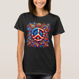 Peace Sign-USA-4 juli-Groovy T-shirt