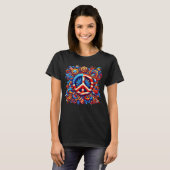 Peace Sign-USA-4 juli-Groovy T-shirt (Voorkant volledig)