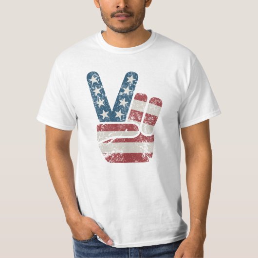Peace Sign USA  T-Shirt (Voorkant)