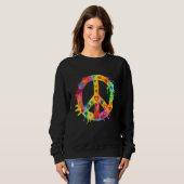 Peace Sign World Love Flowers Hippie Groovy Vibes  Trui (Voorkant volledig)