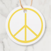 Peace Sign Yellow Groovy Colorful Fun Bedankjes Labels (Voorkant)