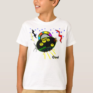 Peace Signs Faces Spaceship T-shirt