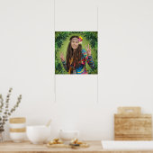 Peace Signs Long Hair Woman Poster (Keuken)