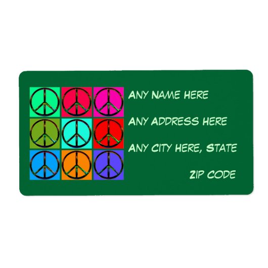 Peace Signs Return Address Labels (Voorkant)