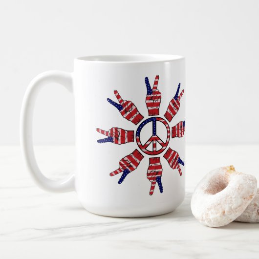 Peace Signs Sun Koffiemok (Met donut)