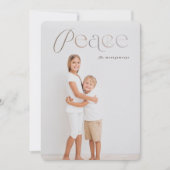 Peace Simple Typography Minimalistische vakantiefo Feestdagenkaart (Voorkant)