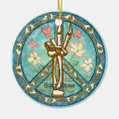 Peace Skeleton Hand Keramisch Ornament (Voorkant)