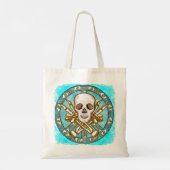 Peace Skeleton Skull Tote Bag (Achterkant)