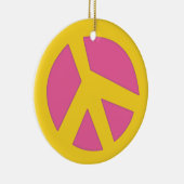 Peace-Smiley Yellow Keramisch Ornament (Rechts)