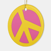 Peace-Smiley Yellow Keramisch Ornament (Links)
