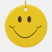 Peace-Smiley Yellow Keramisch Ornament (Achterkant)