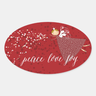 Peace Sneeuwvlokken Kerst Fairy Vakantie Sticker