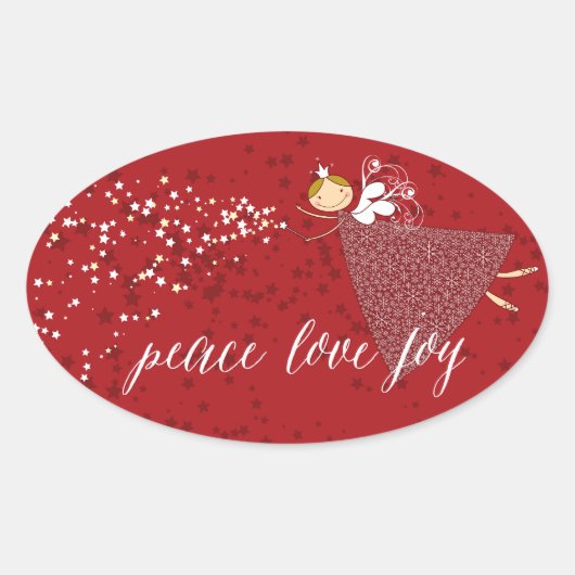 Peace Sneeuwvlokken Kerst Fairy Vakantie Sticker (Voorkant)