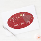 Peace Sneeuwvlokken Kerst Fairy Vakantie Sticker (Envelop)
