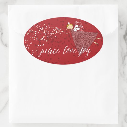 Peace Sneeuwvlokken Kerst Fairy Vakantie Sticker (Tas)