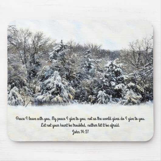 Peace Snow Meadow Bible Verse Faith Mouse Pad Muismat (Voorkant)