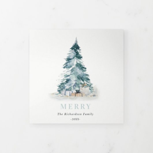 Peace Snow Pine-kerstboom Geschenken 3 Foto's Drieluik Wenskaart (Cover)