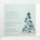 Peace Snow Pine-kerstboom Geschenken 3 Foto's Drieluik Wenskaart (Binnenkant midden)